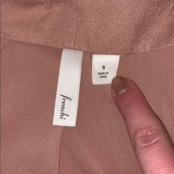 Frenchi Neutral Earth Tone Tan Relaxed Front Blazer | Sz S - Picture 3 of 4